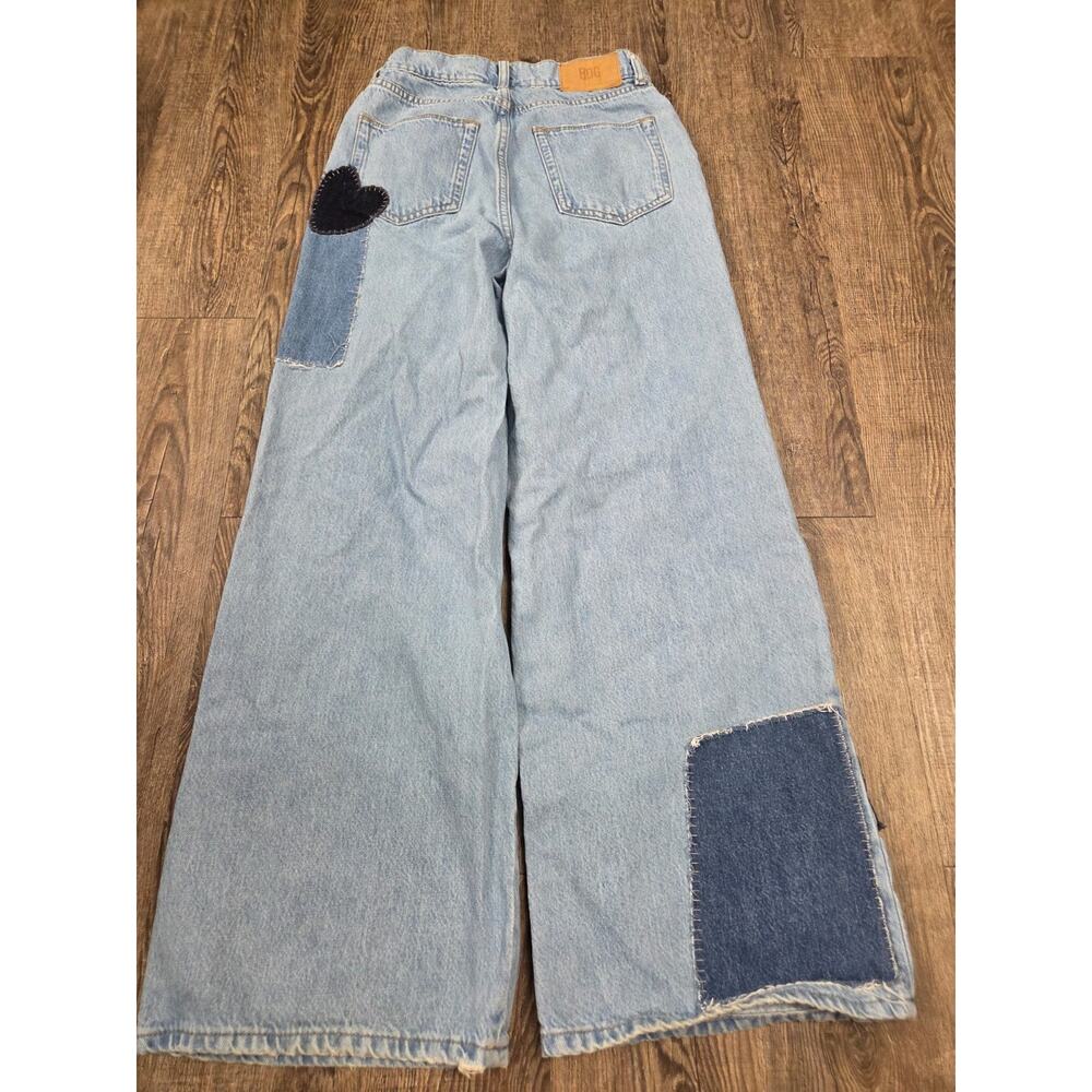 BDG Urban Outfitters Patchwork Wide Leg Puddle Jeans Skater 26" Waist - Picture 7 of 8